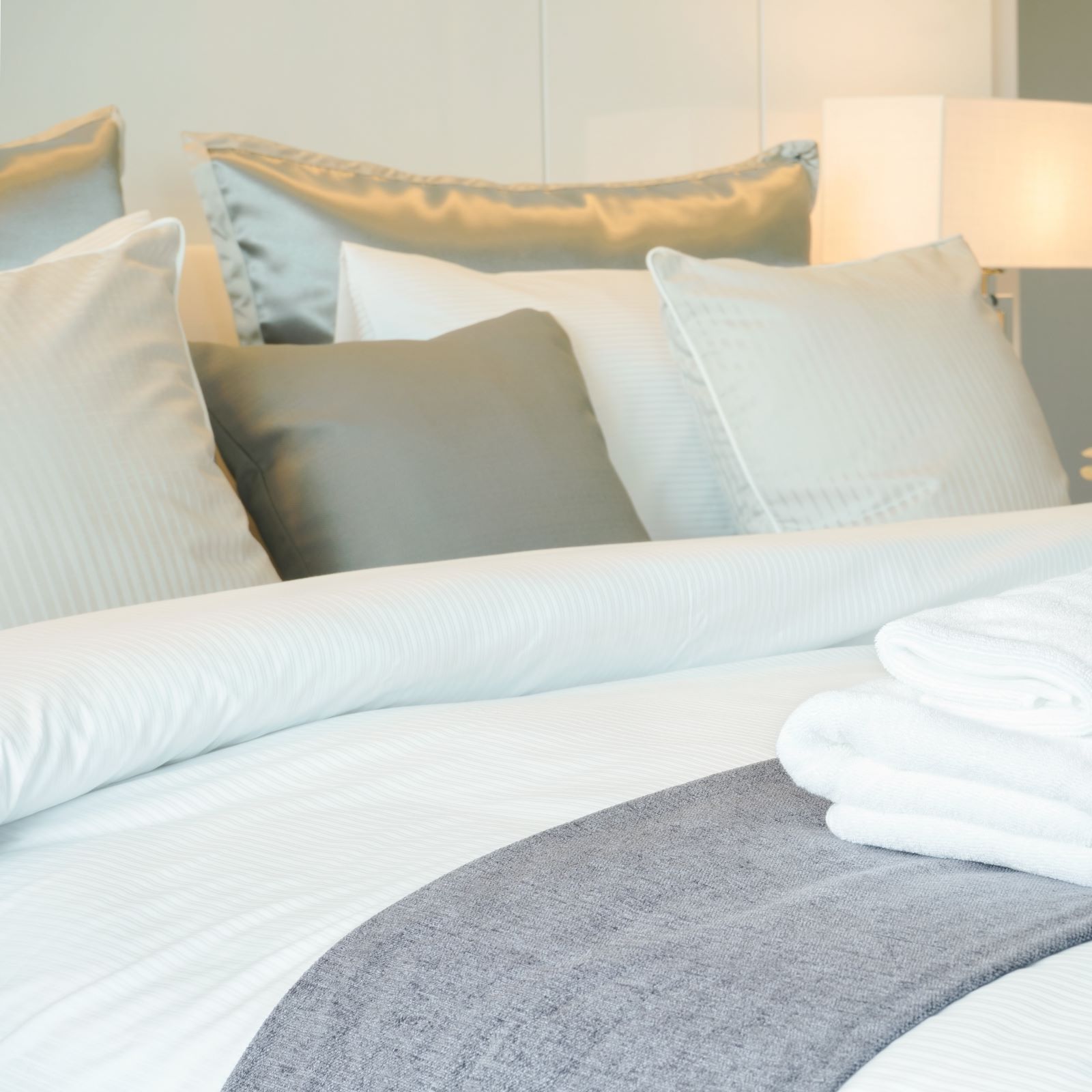 Hotel room bed